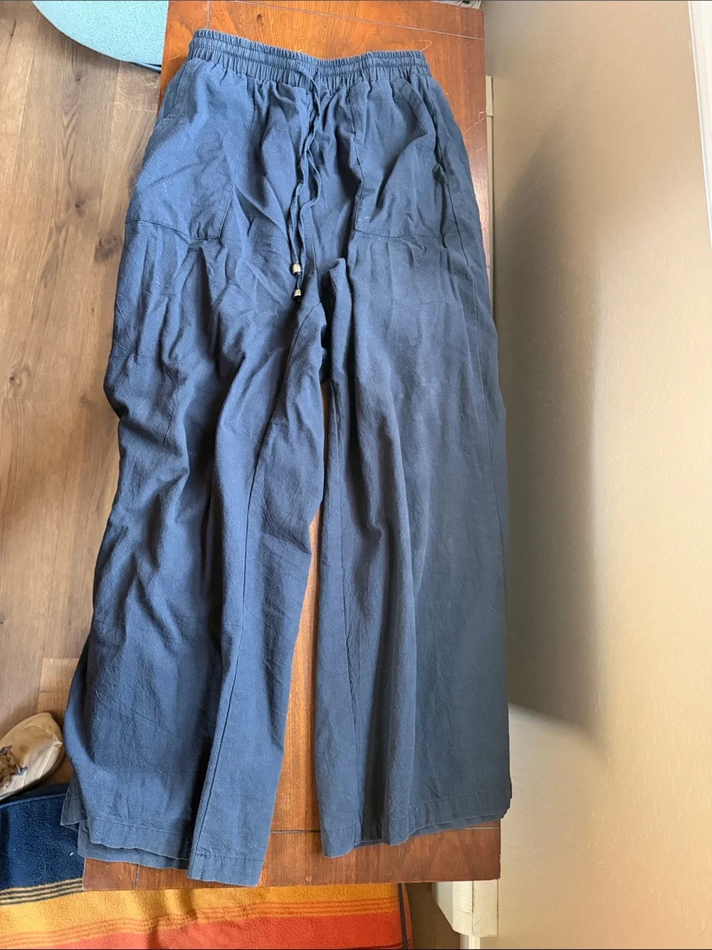 Small Womens  Casual Drawstring Pants in Black